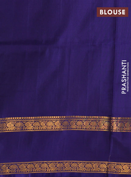 Green & Navy Blue  Uppada Silk Saree - Buttas