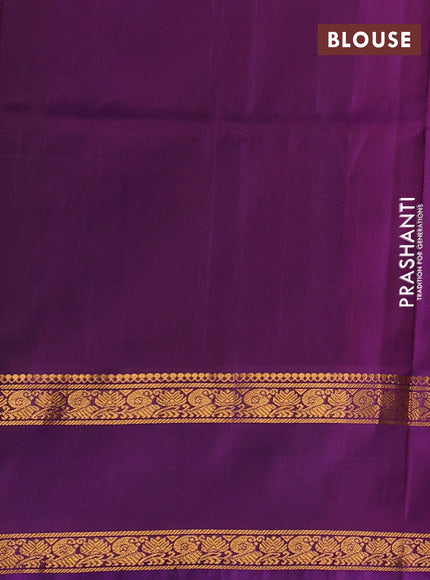 Rust & Violet  Uppada Silk Sareen - Buttas