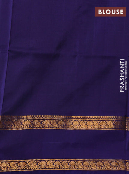 Green & Navy blue  Uppada Silk Saree - Buttas