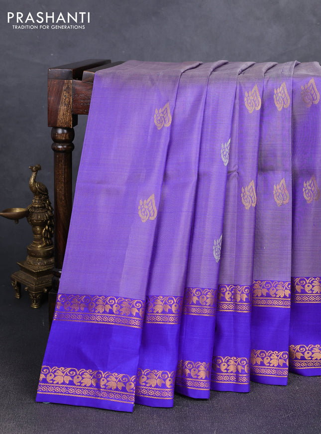 Blue  Uppada Silk Saree - Buttas