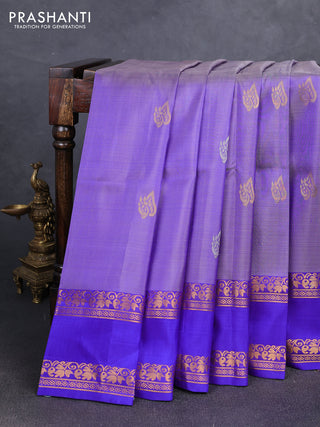 Blue  Uppada Silk Saree - Buttas