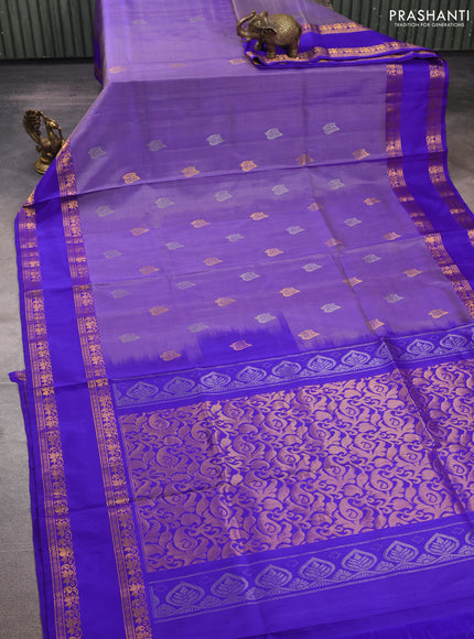 Blue  Uppada Silk Saree - Buttas