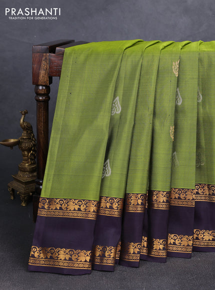 Green & Jamun  Uppada Silk Saree - Buttas