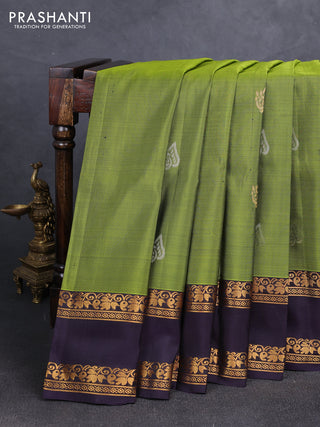 Green & Jamun  Uppada Silk Saree - Buttas