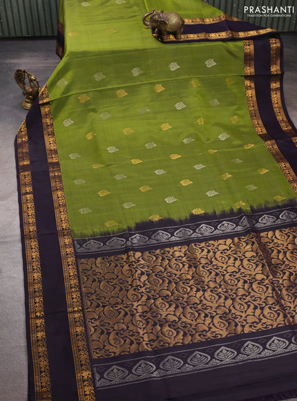 Green & Jamun  Uppada Silk Saree - Buttas