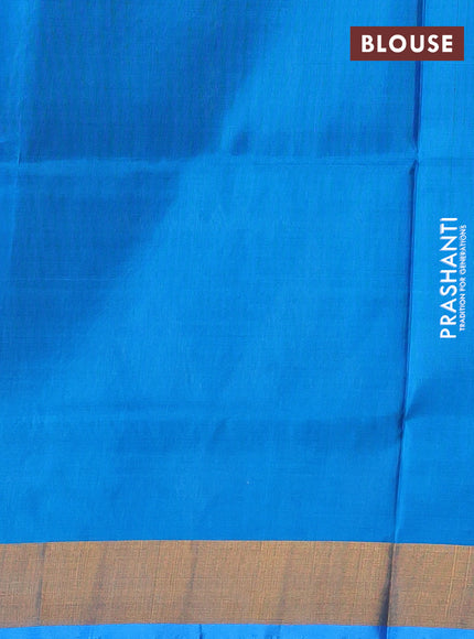 Black & Blue  Uppada Silk Saree - Buttas
