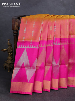Pink  Uppada Silk Saree - Buttas