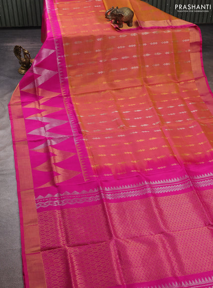 Pink  Uppada Silk Saree - Buttas