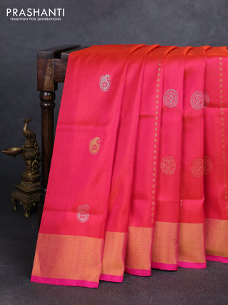 Pink  Uppada Silk Saree - Buttas