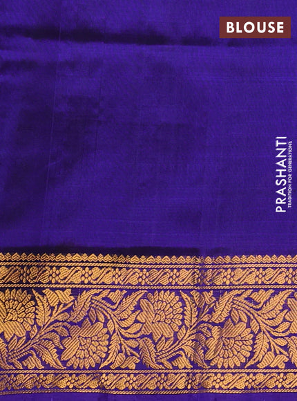 Blue & Violet  Uppada Silk Saree - Buttas