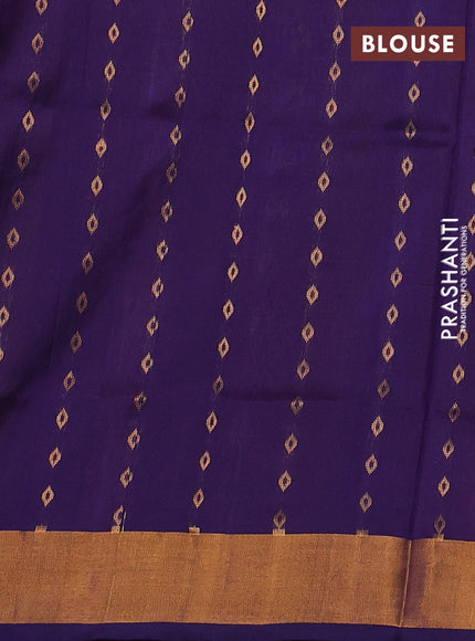 Pink & Navy Blue  Uppada Silk Saree - Buttas