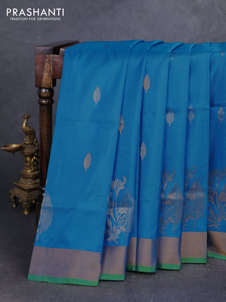 Cs Blue & Green  Uppada Silk Saree - Buttas