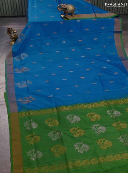 Cs Blue & Green  Uppada Silk Saree - Buttas