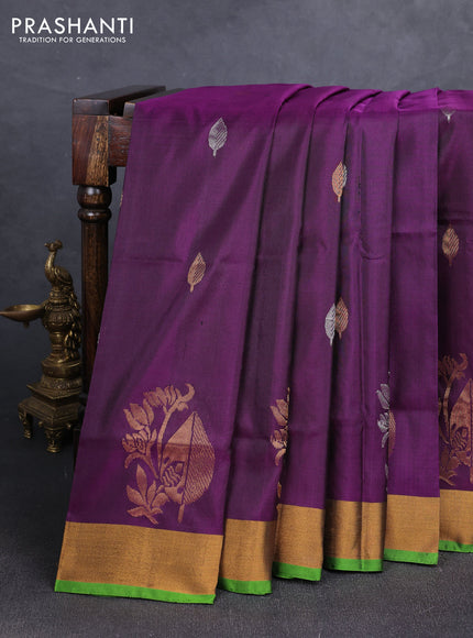 Wine  Uppada Silk Saree - Buttas