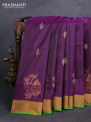 Wine  Uppada Silk Saree - Buttas