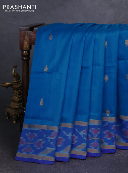 CS Blue Uppada Silk Saree - Buttas