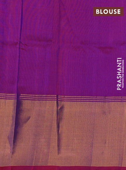 Blue & Maroon Uppada Silk Saree - Buttas