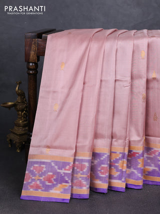 Pastel Pink & Violet Uppada Silk Saree - Buttas