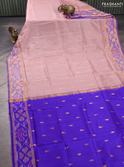 Pastel Pink & Violet Uppada Silk Saree - Buttas