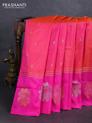 Pink Uppada Silk Saree - Buttas