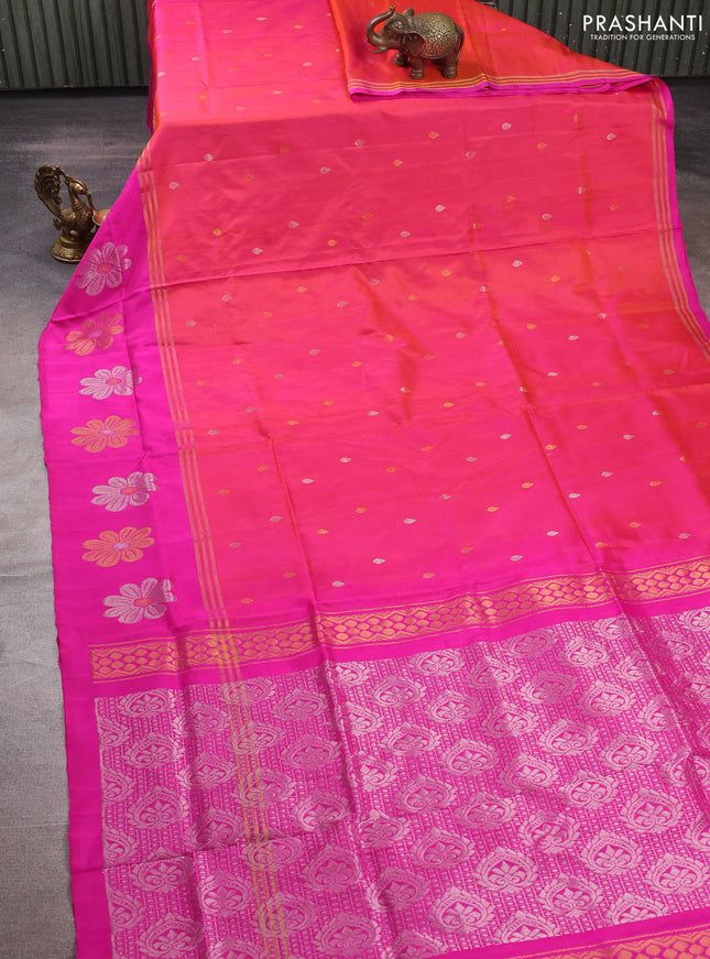 Pink Uppada Silk Saree - Buttas