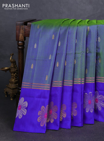 Blue & Royal Blue Uppada Silk Saree - Buttas