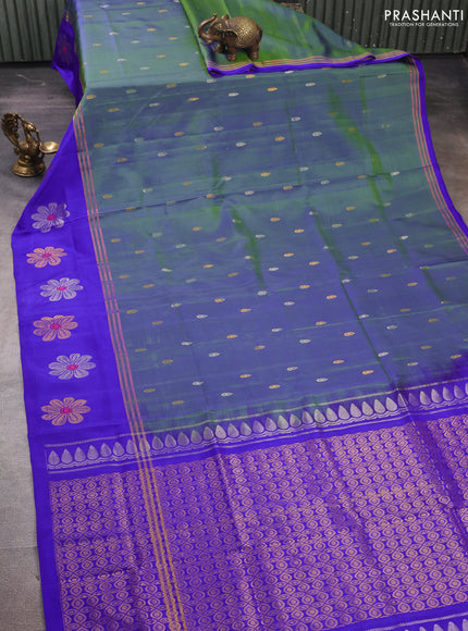 Blue & Royal Blue Uppada Silk Saree - Buttas