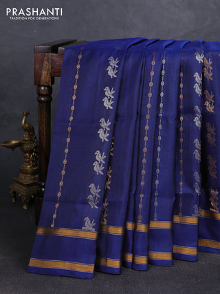 Navy Blue Uppada Silk Saree - Buttas