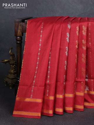 Rust Uppada Silk Saree - Buttas