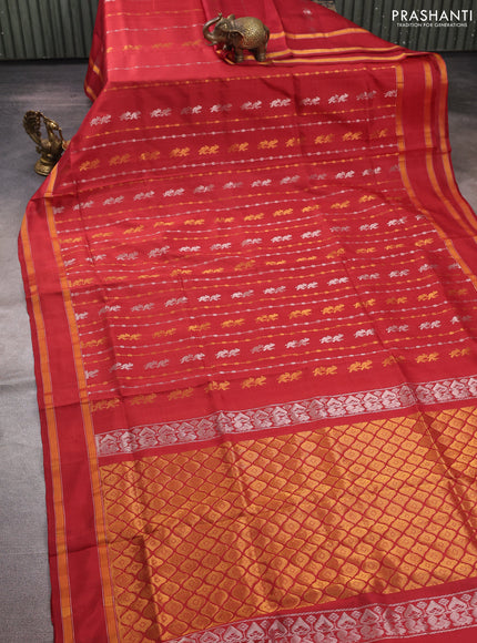 Rust Uppada Silk Saree - Buttas