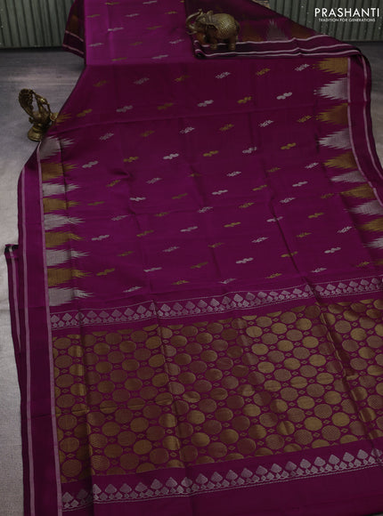 Dark Mustard Uppada Silk Saree - Buttas