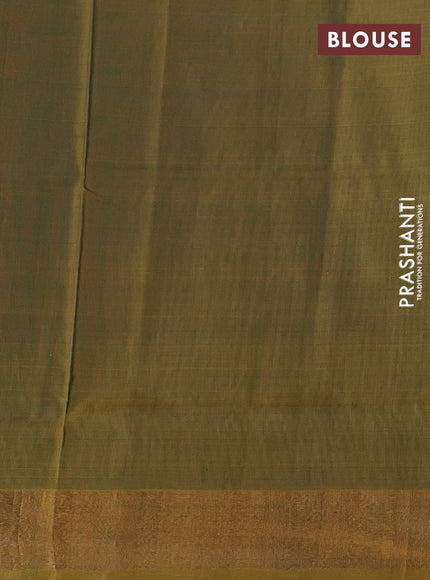 Peacock Green & Mustard Green Uppada Silk Saree - Buttas
