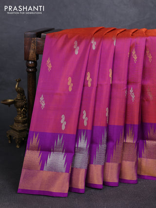 Purple Uppada Silk Saree - Buttas