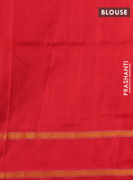 Orange & red Uppada Silk Saree - Zari Weaves