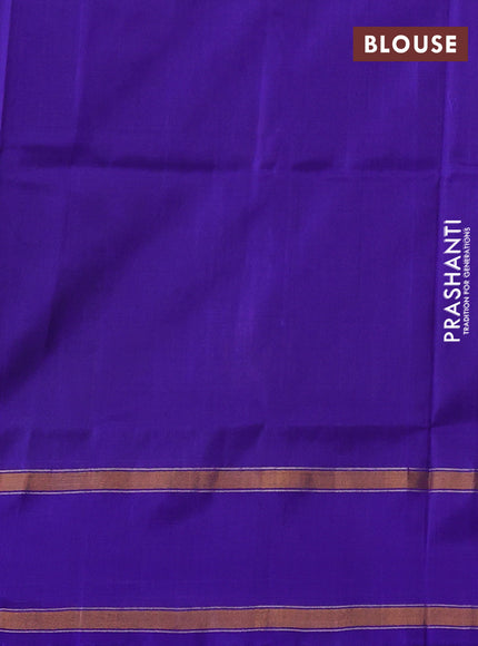 Blue & Royal Blue Uppada Silk Saree - Zari Weaves