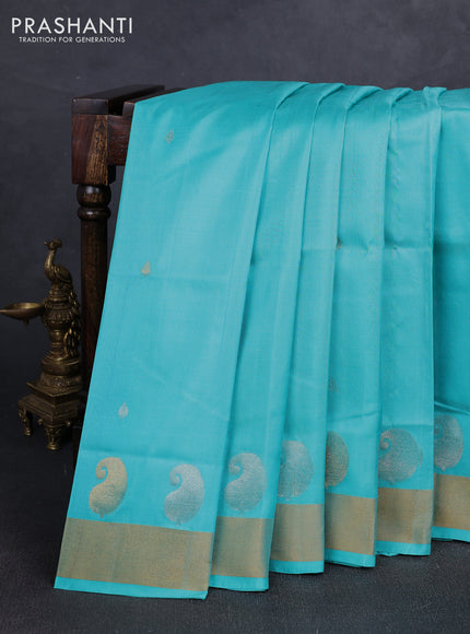 Teal Green  Uppada Silk Saree - Buttas