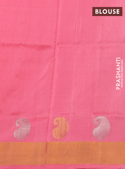 Peach Pink  Uppada Silk Saree - Buttas