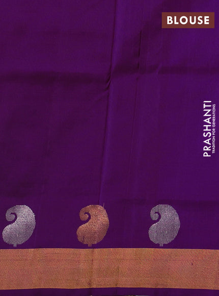 Purple  Uppada Silk Saree -  Buttas
