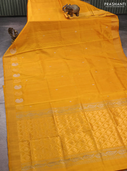 Mustard Yellow  Uppada Silk Saree -  Buttas
