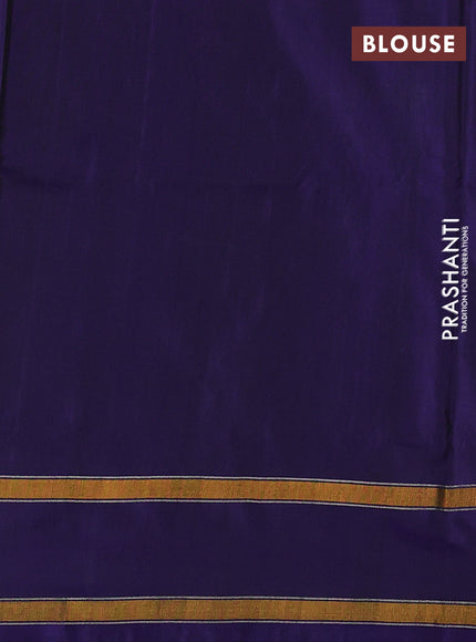 Navy Blue  Uppada Silk Saree - Zari Weaves