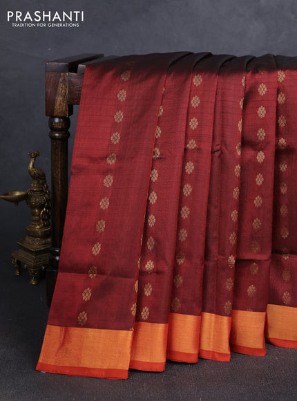 Rustic Orange  Uppada Silk Saree -  Buttas