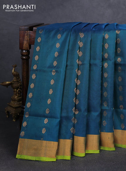 Peacock Green  Uppada Silk Saree - Buttas