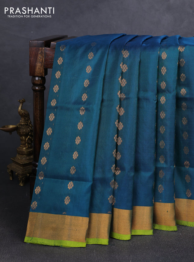 Peacock Green  Uppada Silk Saree - Buttas