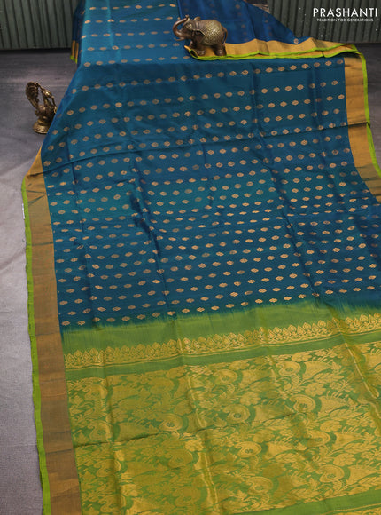 Peacock Green  Uppada Silk Saree - Buttas