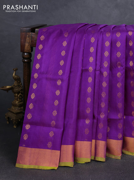 Purple & Green  Uppada Silk Saree - Buttas