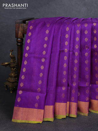 Purple & Green  Uppada Silk Saree - Buttas