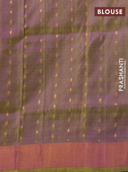 Purple & Green  Uppada Silk Saree - Buttas