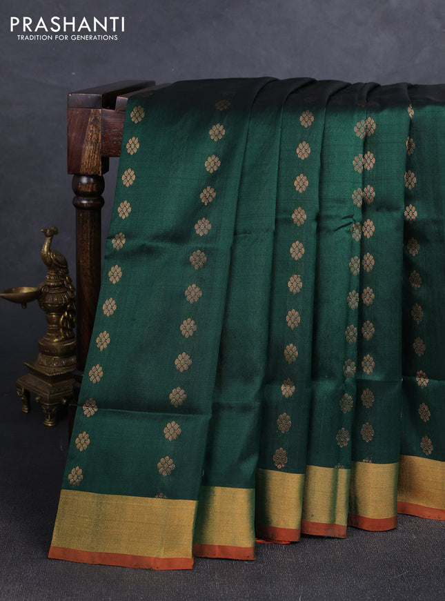Green  Uppada Silk Saree - Buttas