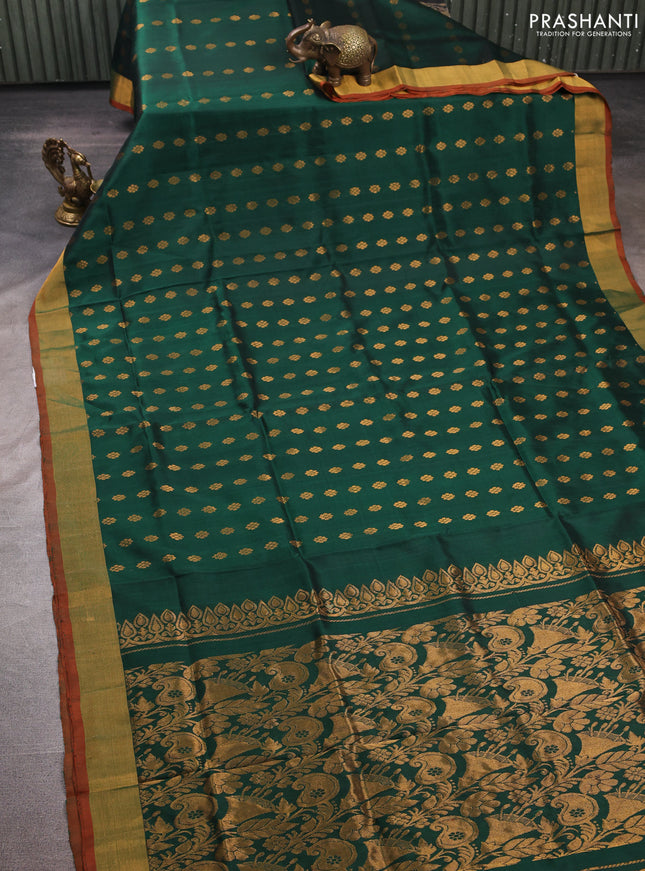 Green  Uppada Silk Saree - Buttas
