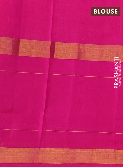 Orange &  Pink  Uppada Silk Saree - Buttas
